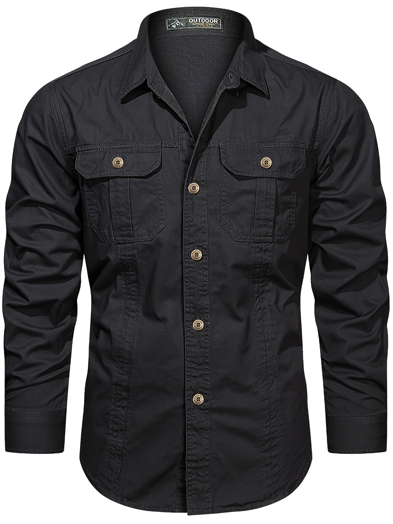 Men's casual long-sleeve shirt in outdoor style – Ideal for weekends and leisure activities