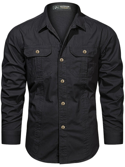 Men's casual long-sleeve shirt in outdoor style – Ideal for weekends and leisure activities