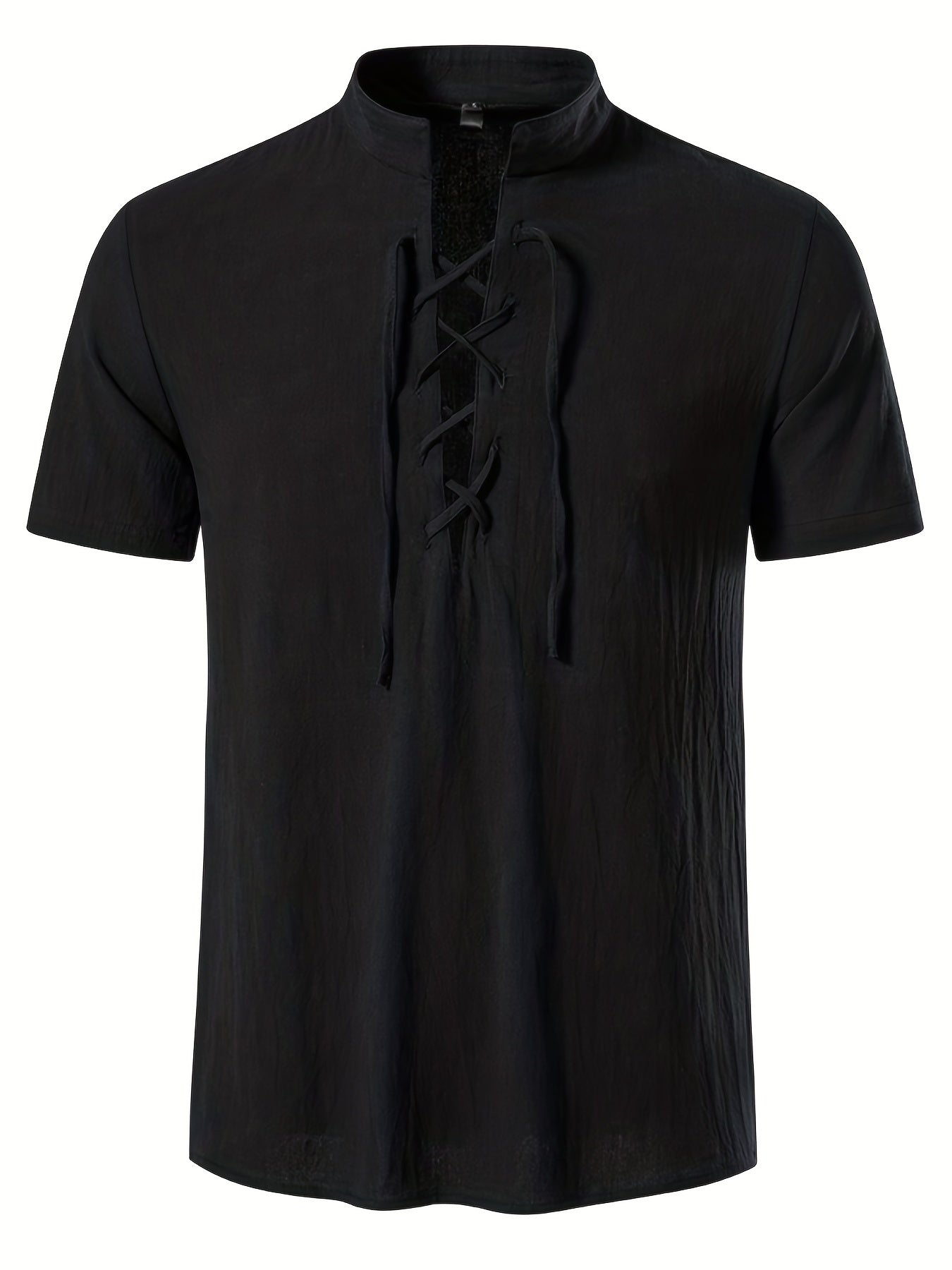 Camicia casual uomo maniche corte stile allacciato collo alla coreana per l'estate
