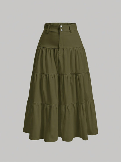 Jupe longue taille haute femme style bohème élégante pour printemps et été