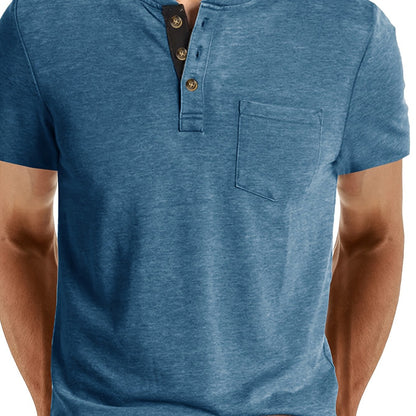T-shirt à col tunisien décontracté pour homme – Style moderne pour usage quotidien