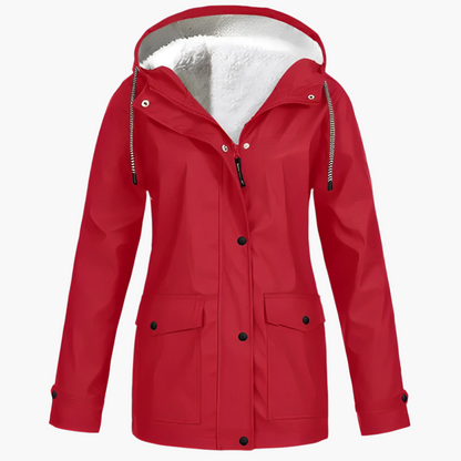 Veste imperméable femme style urbain doublée polaire pour hiver et pluie