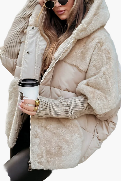 Veste d'hiver femme style urbain chic matelassée à capuche, idéale pour le froid