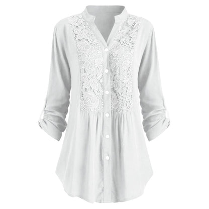 Sara – Chemise en dentelle avec panneau en dentelle