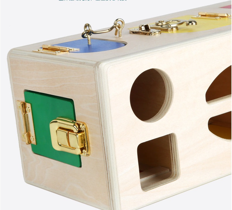Coffret éducatif Montessori verrouillage formes pour enfants - Jouet pédagogique d'apprentissage