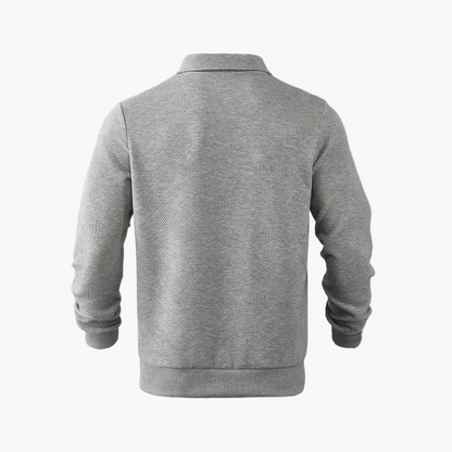 Sweat-shirt pour homme style vintage à col zippé avec motif géométrique – Élégance décontractée pour toutes occasions