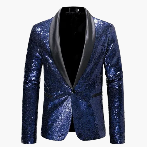 Veste de soirée homme style smoking, motif géométrique brillant, idéale pour fêtes et événements élégants