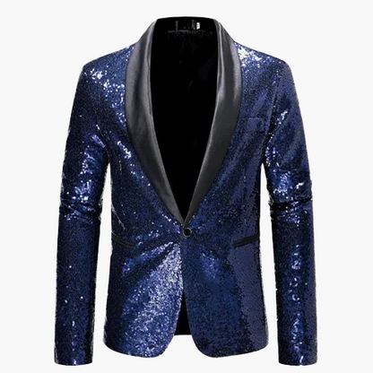 Veste de soirée homme style smoking, motif géométrique brillant, idéale pour fêtes et événements élégants