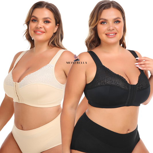 Marie – Soutien-gorge sans armatures avec fermeture frontale et dentelle