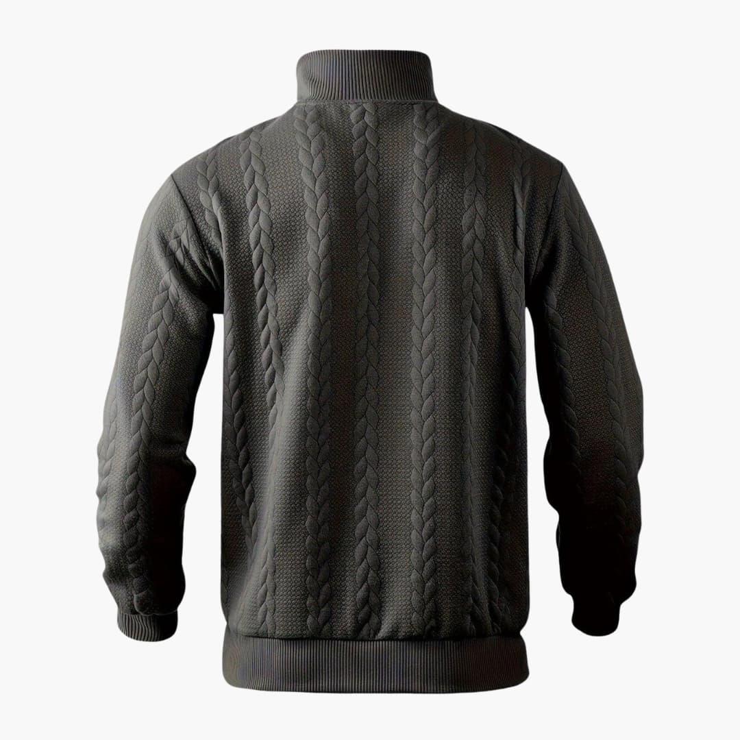Pull demi-zippé homme style torsadé élégant pour automne et hiver