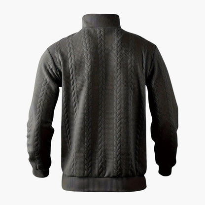 Pull demi-zippé homme style torsadé élégant pour automne et hiver