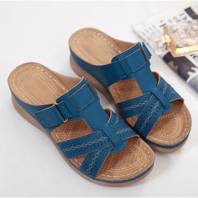 Bekväma slip-in sandaler med kilklack för dam – Chic stil för vardagsbruk