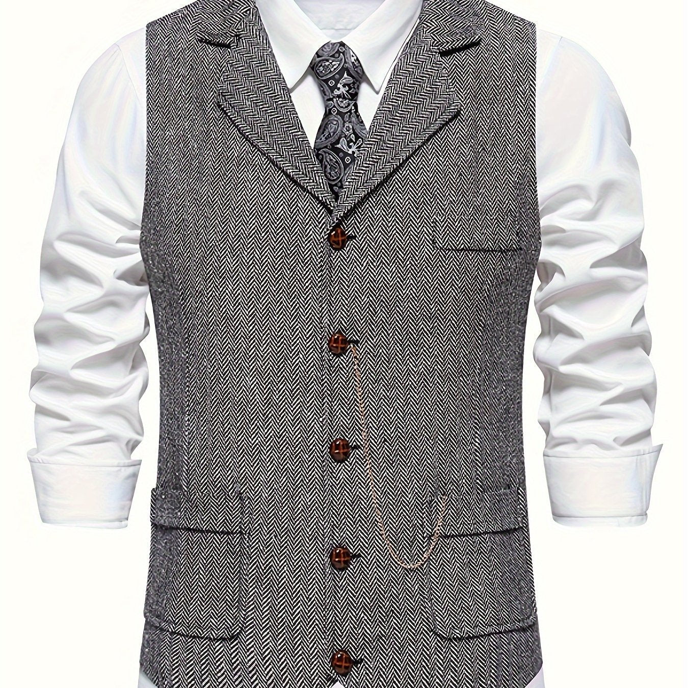 Gilet Homme Élégant Style Vintage pour Tenue Habillée ou Décontractée