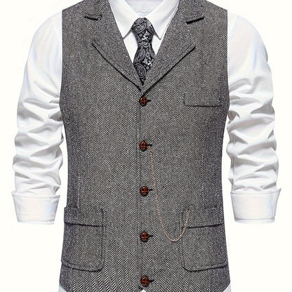 Gilet Homme Élégant Style Vintage pour Tenue Habillée ou Décontractée