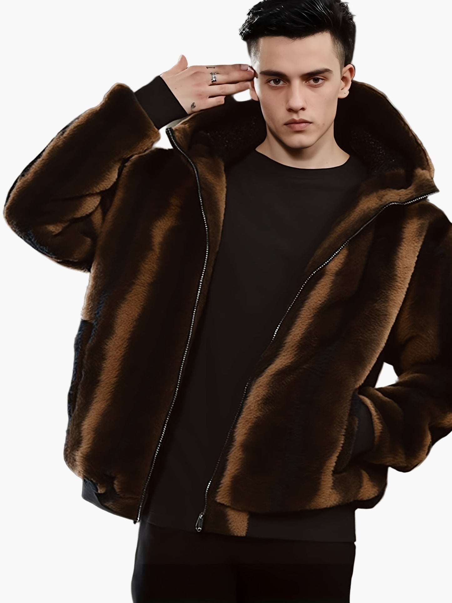 Veste à Capuche Homme Style Urbain Chaud pour l'Hiver