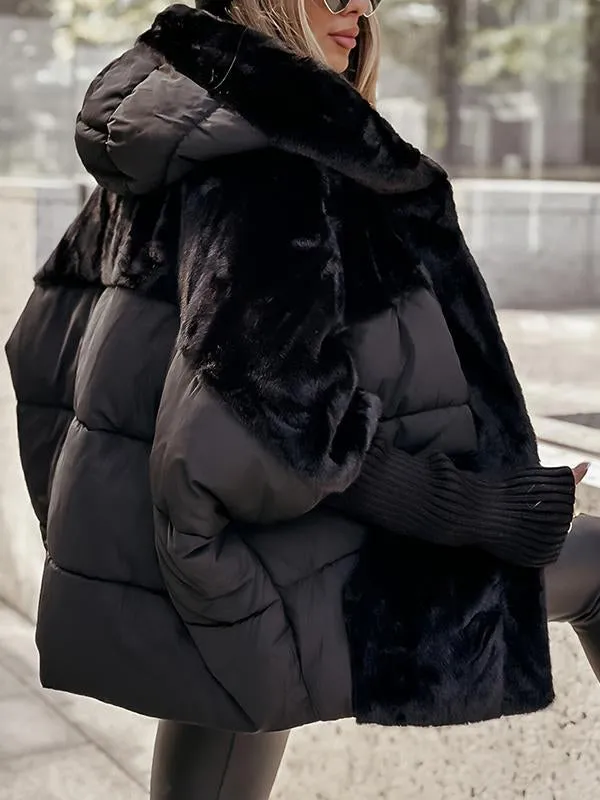 Veste d'hiver femme style urbain chic matelassée à capuche, idéale pour le froid