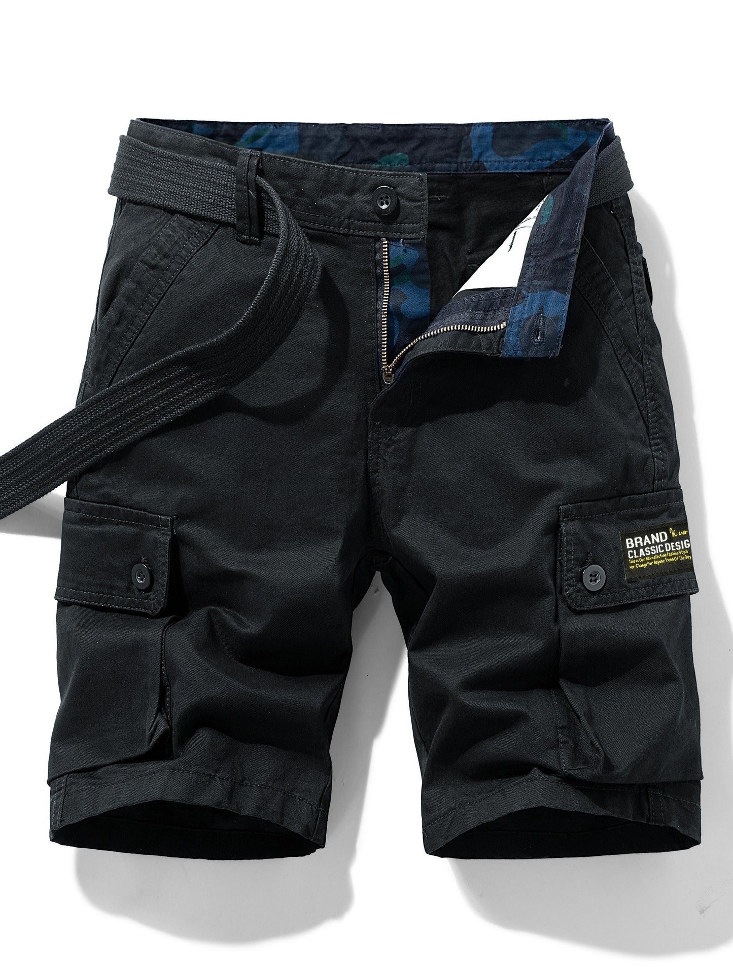 Casual short cargo shorts for men with multiple pockets and belt – Ideal for summer and outdoor activities