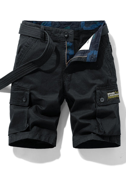 Casual short cargo shorts for men with multiple pockets and belt – Ideal for summer and outdoor activities