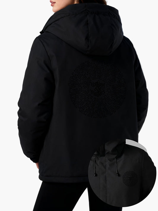 Veste d'hiver femme style urbain avec capuche et motif « Nothing Else Matters » – Casual, idéale pour le quotidien
