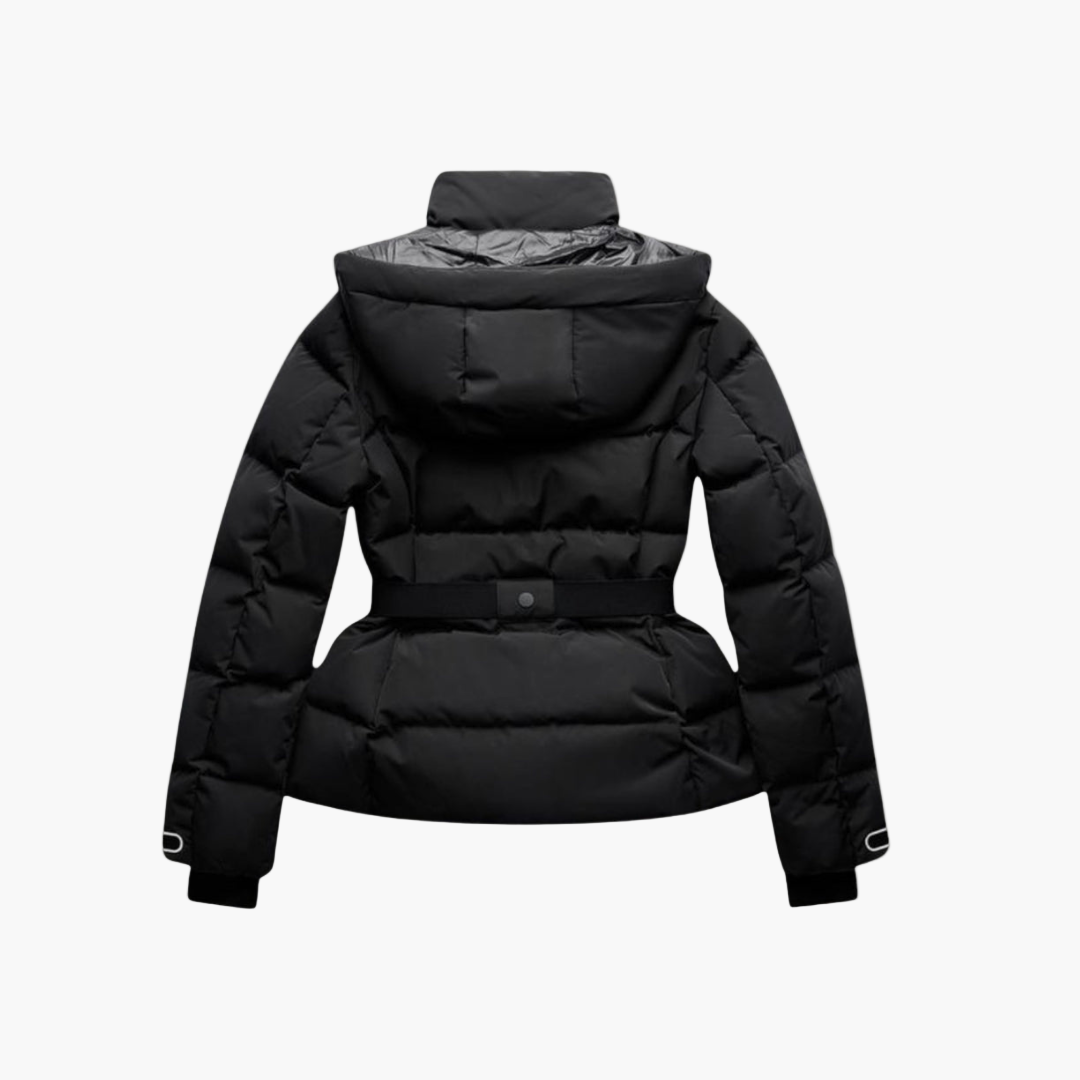 Veste doudoune femme ceinturée élégante et imperméable pour hiver