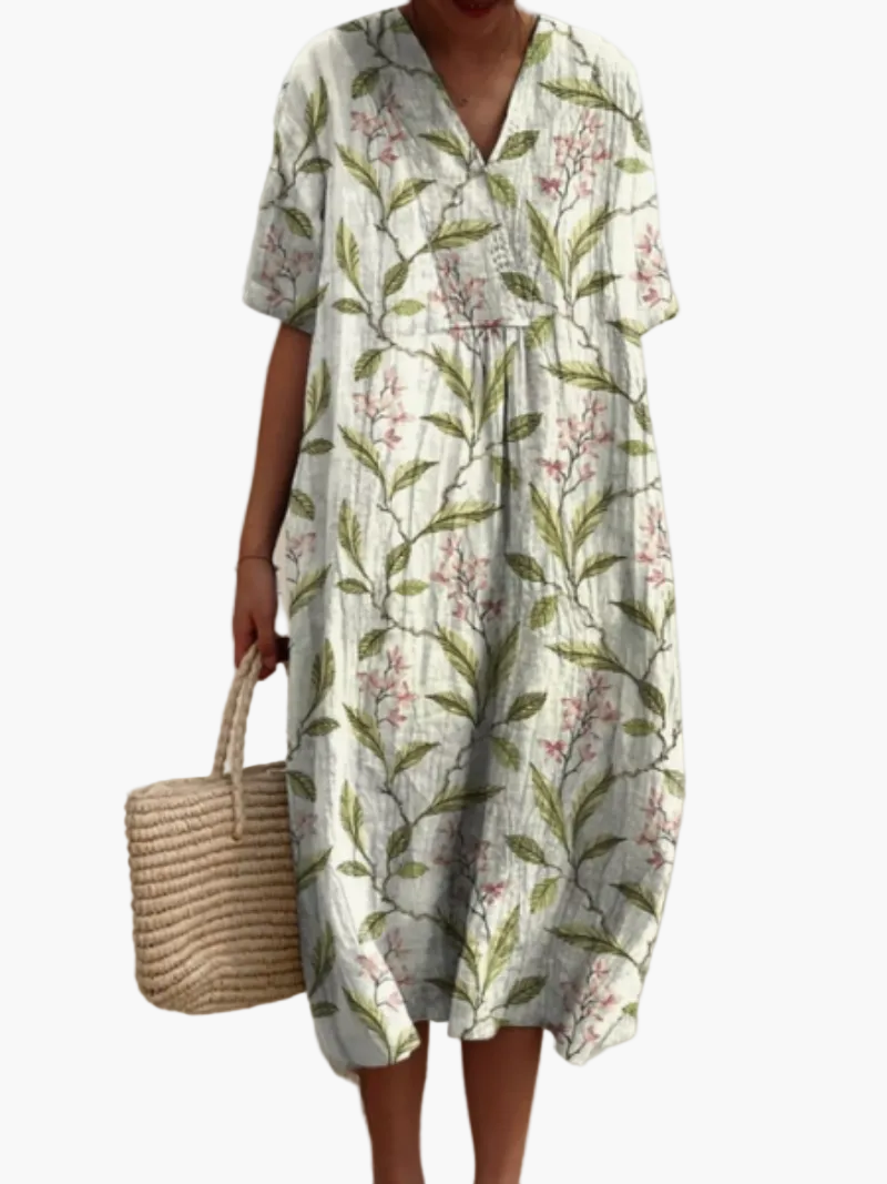 Casual summer dress for women, loose fit, bohemian floral style