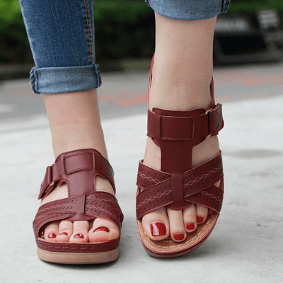 Bekväma slip-in sandaler med kilklack för dam – Chic stil för vardagsbruk