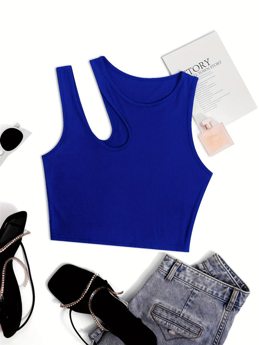 Débardeur femme style asymétrique tendance pour l'été - coupe courte, look sexy et moderne