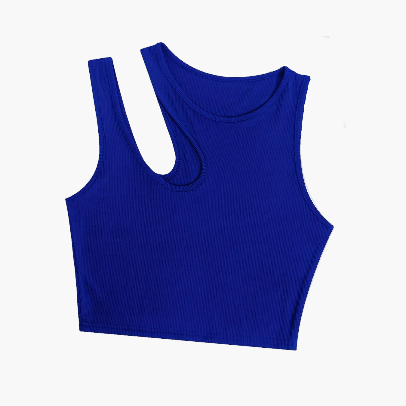 Women's trendy asymmetrical style tank top for summer - cropped fit, sexy and modern look