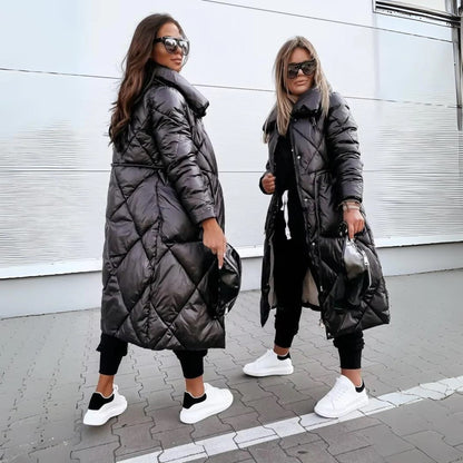 Manteau Long Matelassé Élégant Femme – Parka Hiver Tendance et Confort