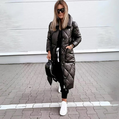 Manteau Long Matelassé Élégant Femme – Parka Hiver Tendance et Confort