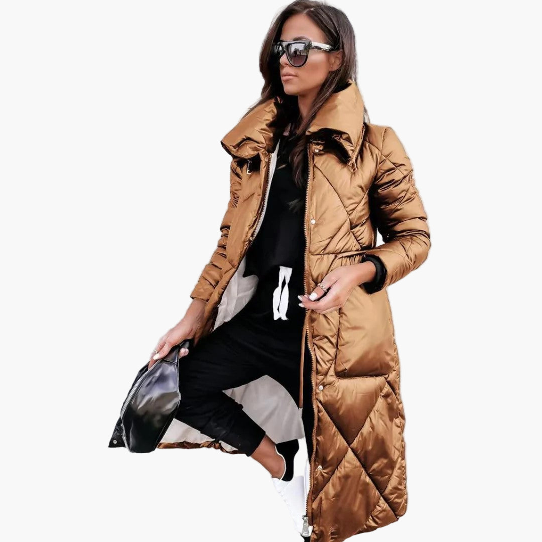 Manteau Long Matelassé Élégant Femme – Parka Hiver Tendance et Confort
