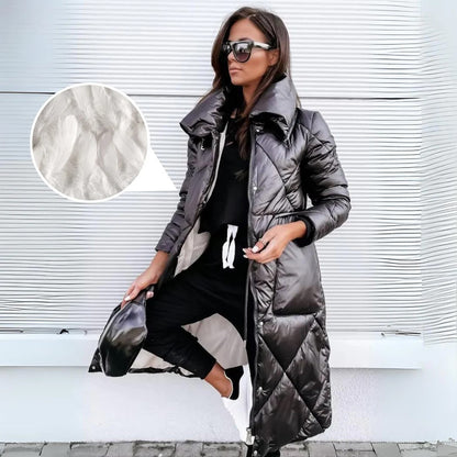 Manteau Long Matelassé Élégant Femme – Parka Hiver Tendance et Confort