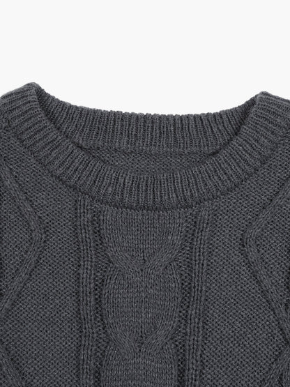 Pull à motif torsadé style décontracté pour homme - Idéal automne/hiver