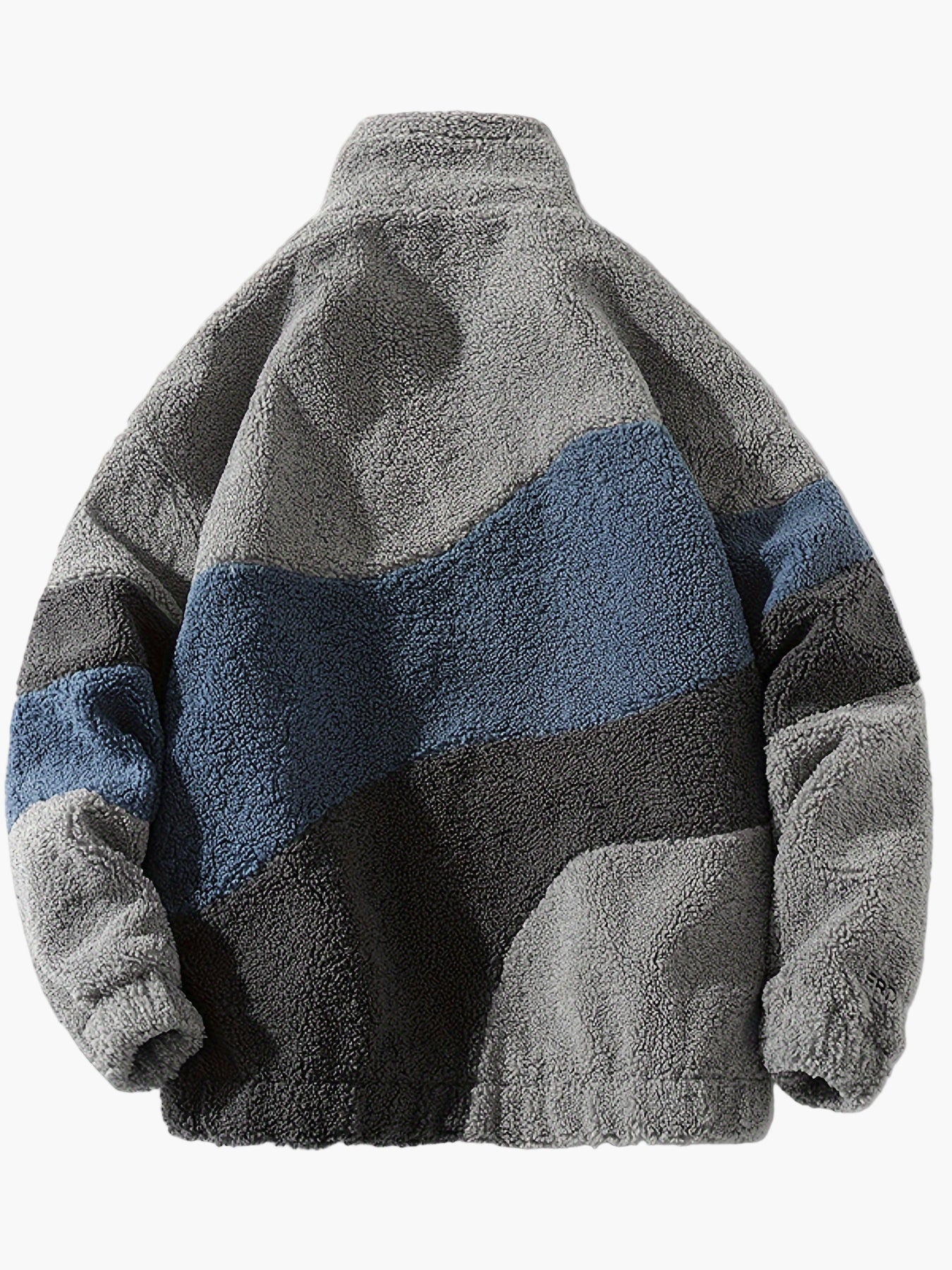 Veste polaire homme style universitaire à col montant et fermeture zippée pour look décontracté