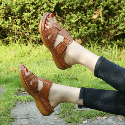 Bekväma slip-in sandaler med kilklack för dam – Chic stil för vardagsbruk