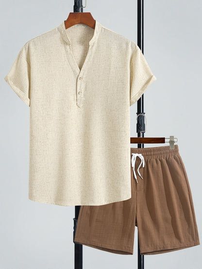 Ensemble Décontracté Homme Deux Pièces Style Moderne pour Été et Loisirs