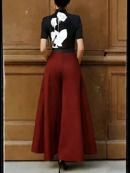 Pantalon large femme style élégant pour occasions formelles et quotidiennes