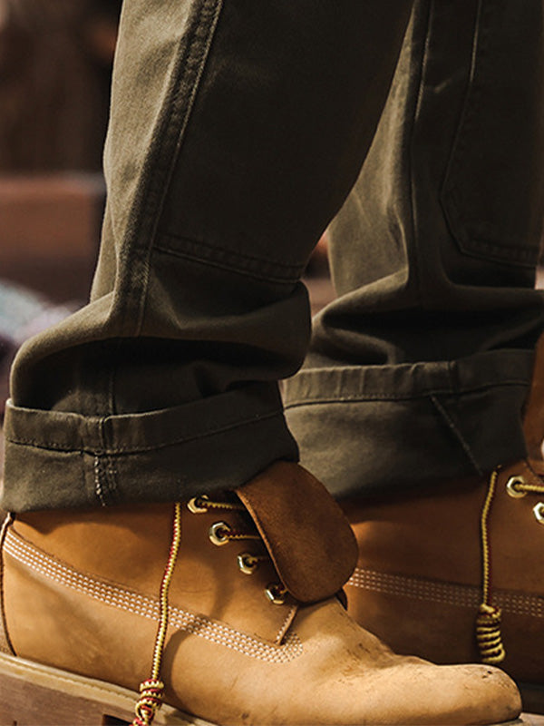 Pantalone dritto da lavoro per uomo, robusto, per uso quotidiano o all'aperto