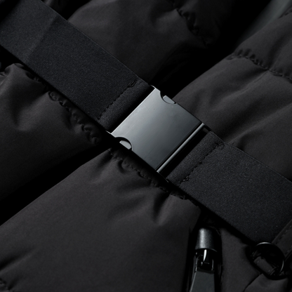 Veste doudoune femme ceinturée élégante et imperméable pour hiver