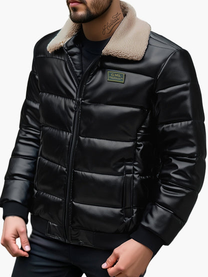 Blouson d'hiver homme style aviateur col mouton pour usage quotidien et urbain