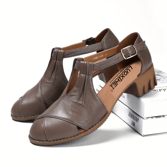 Scarpe con zeppa donna stile retrò comode per camminare e uso quotidiano
