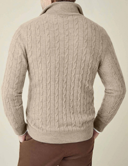 Pull zippé torsadé homme élégant style décontracté et professionnel
