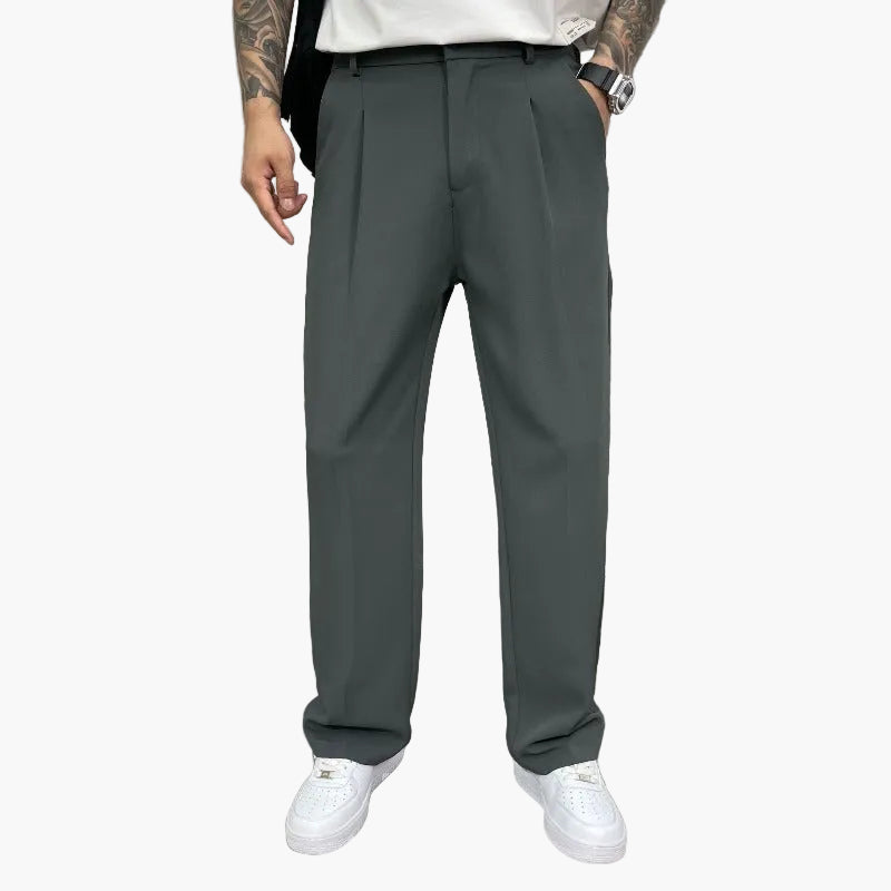 Pantaloni larghi da uomo stile cittadino elegante – Taglio ampio alla moda per un aspetto moderno