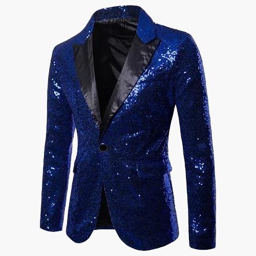 Veste de soirée homme style smoking, motif géométrique brillant, idéale pour fêtes et événements élégants
