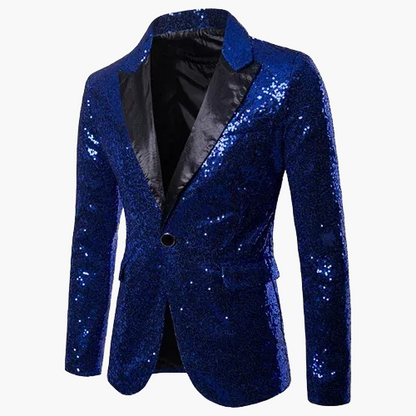 Veste de soirée homme style smoking, motif géométrique brillant, idéale pour fêtes et événements élégants