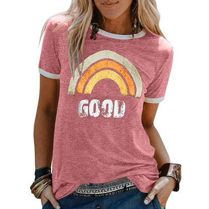 Wendy – T-shirt à manches courtes imprimé motif arc-en-ciel