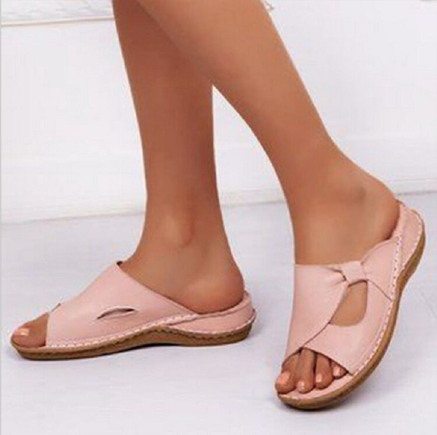Sandales ouvertes décontractées pour femme à enfiler, style été confortable