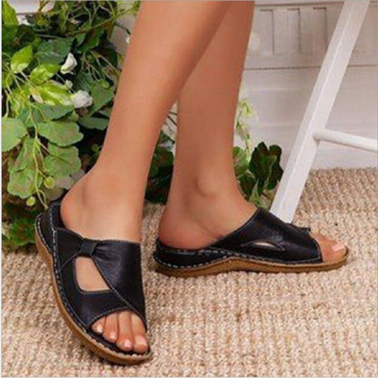 Sandales ouvertes décontractées pour femme à enfiler, style été confortable