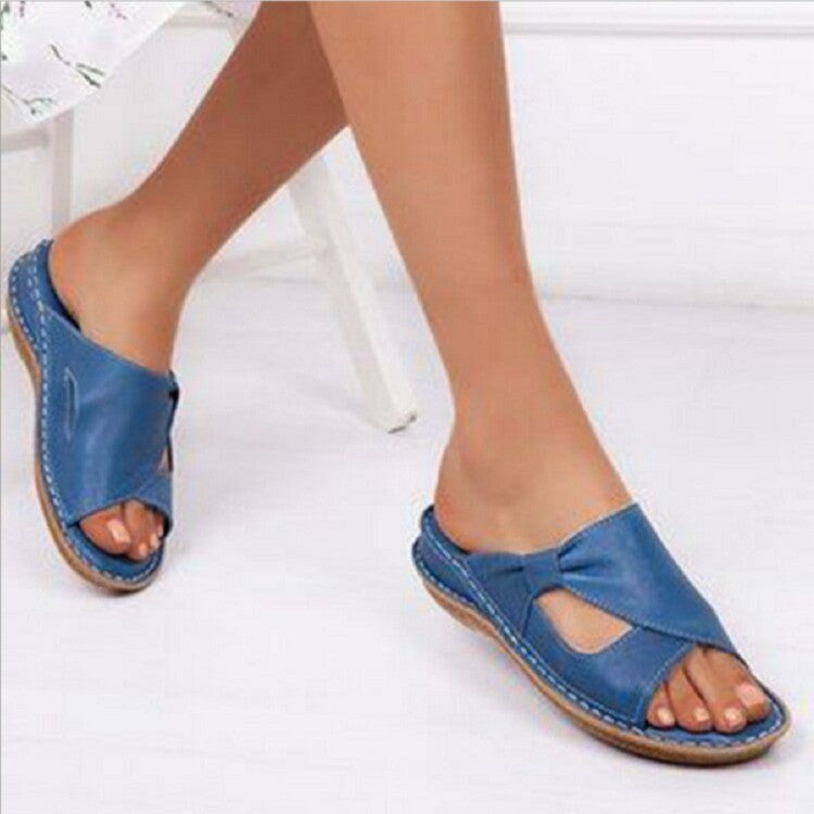 Sandales ouvertes décontractées pour femme à enfiler, style été confortable