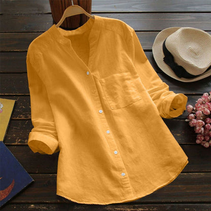 Joy – Chemise Vintage en Coton et Lin avec Broderie